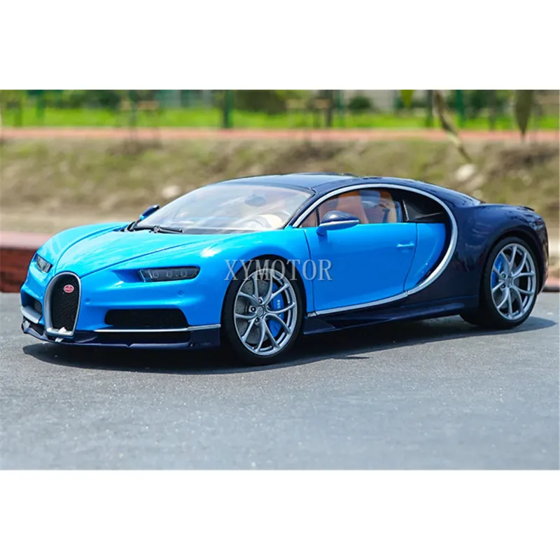 

1/18 Welly GTA For Bugatti Chiron 2016 Super Car Metal Diecast Model Car Gifts Hobby Ornaments Collection Display Blue/White