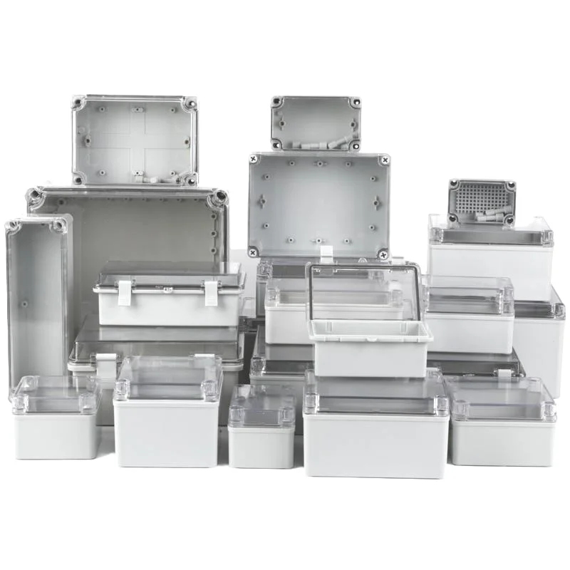 Caixa de Junção Plástica do Abs Caixas Elétricas Impermeáveis do Cerco Tampa Transparente Instrumento Selado Poder do Cabo Exterior Ip67