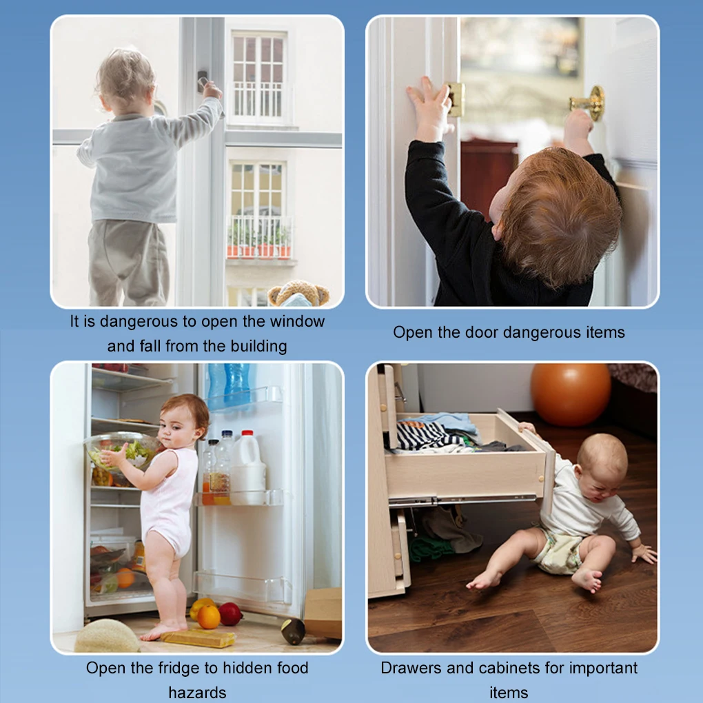 Multi-Functional Door Window Kids Protection Locks Intelligent Fingerprint Anti-Pinch Hand Drawer Refrigerator Cabinet Buckles