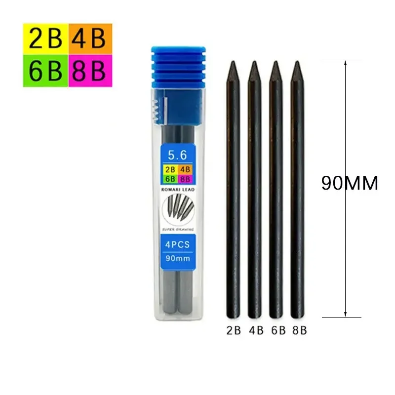 Mechanical 5.6mm Pencil Set 2B 4B 6B 8B Refill Sketch Art Design Activity Pencil Leads School Mechanical Drawing Stationery 2