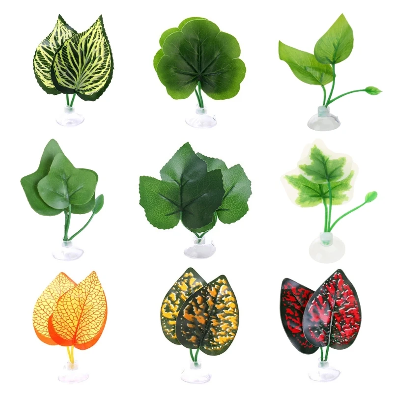 Letto Per Amaca Con Imbottitura In Foglie Plastica Per Decorazione Degli Habitat Delle Piante Degli Acquari Pesci Betta