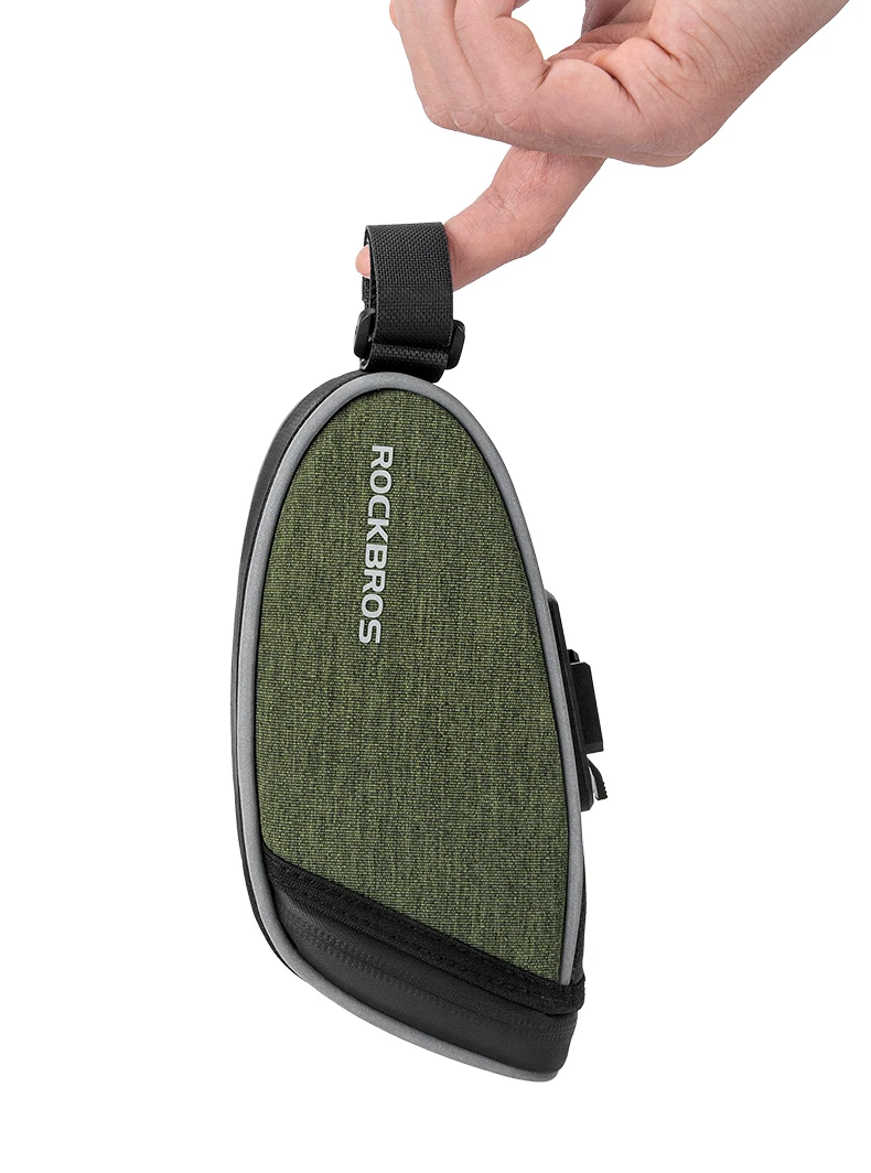 ROCKBROS Fahrrad-Satteltasche, wasserdichte Fahrrad-Sitztasche, 0,45 l, leichte kleine Fahrradtasche, Sattelstütze, Rucksack, hintere Tasche, Pannier – Detail 5