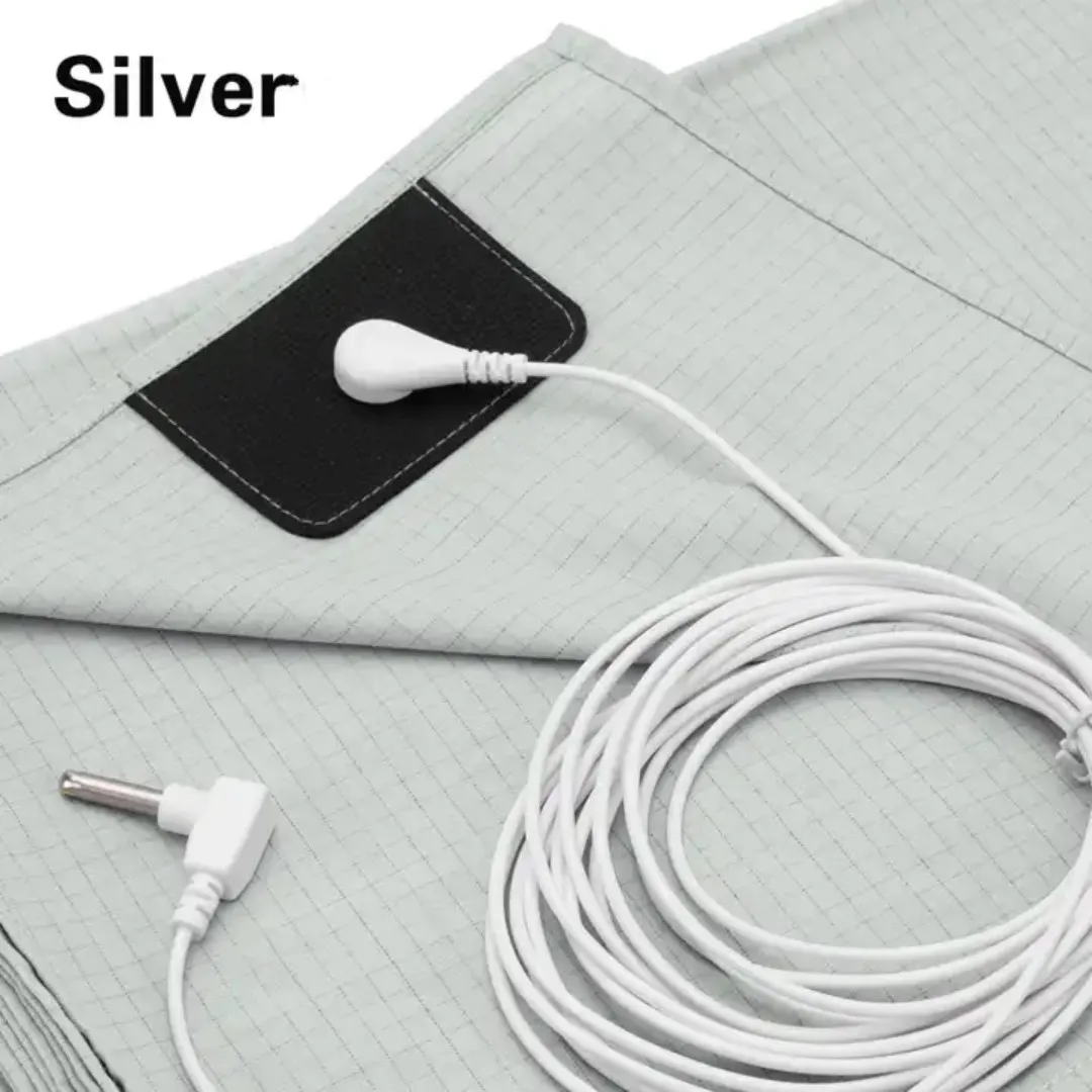 Grounding Sheets with 10% Silver Fiber & Organic Cotton - Conductive with Grounding Cord, Grounding Keep Good Sleep, Health 2