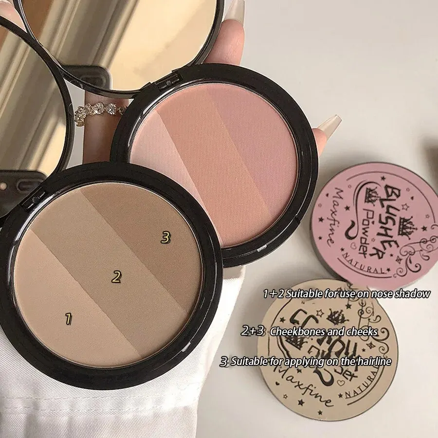 Blush Plate Three Color Contouring Waterproof Long Lasting Eyeshadow Blush