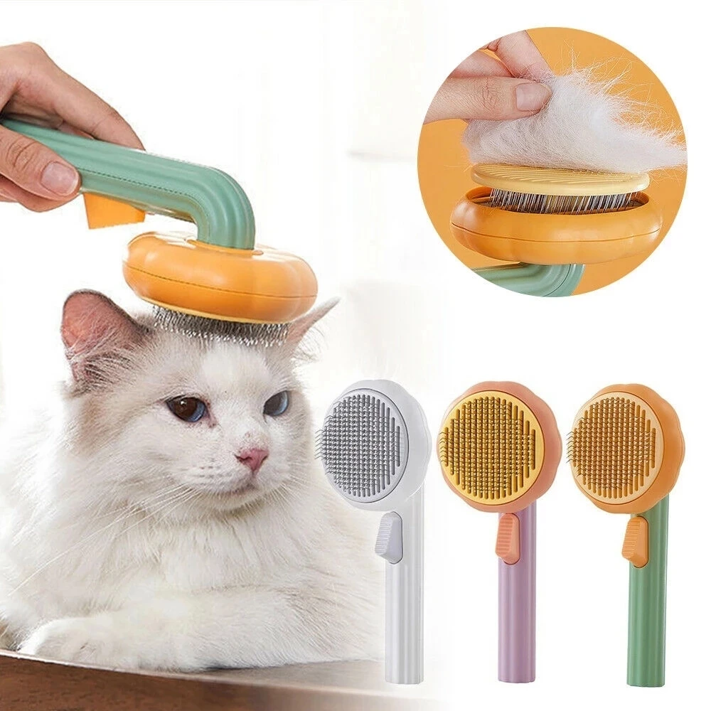 Pumpkin Cat Brush Comb For Pet Grooming Removes Loose Underlayers