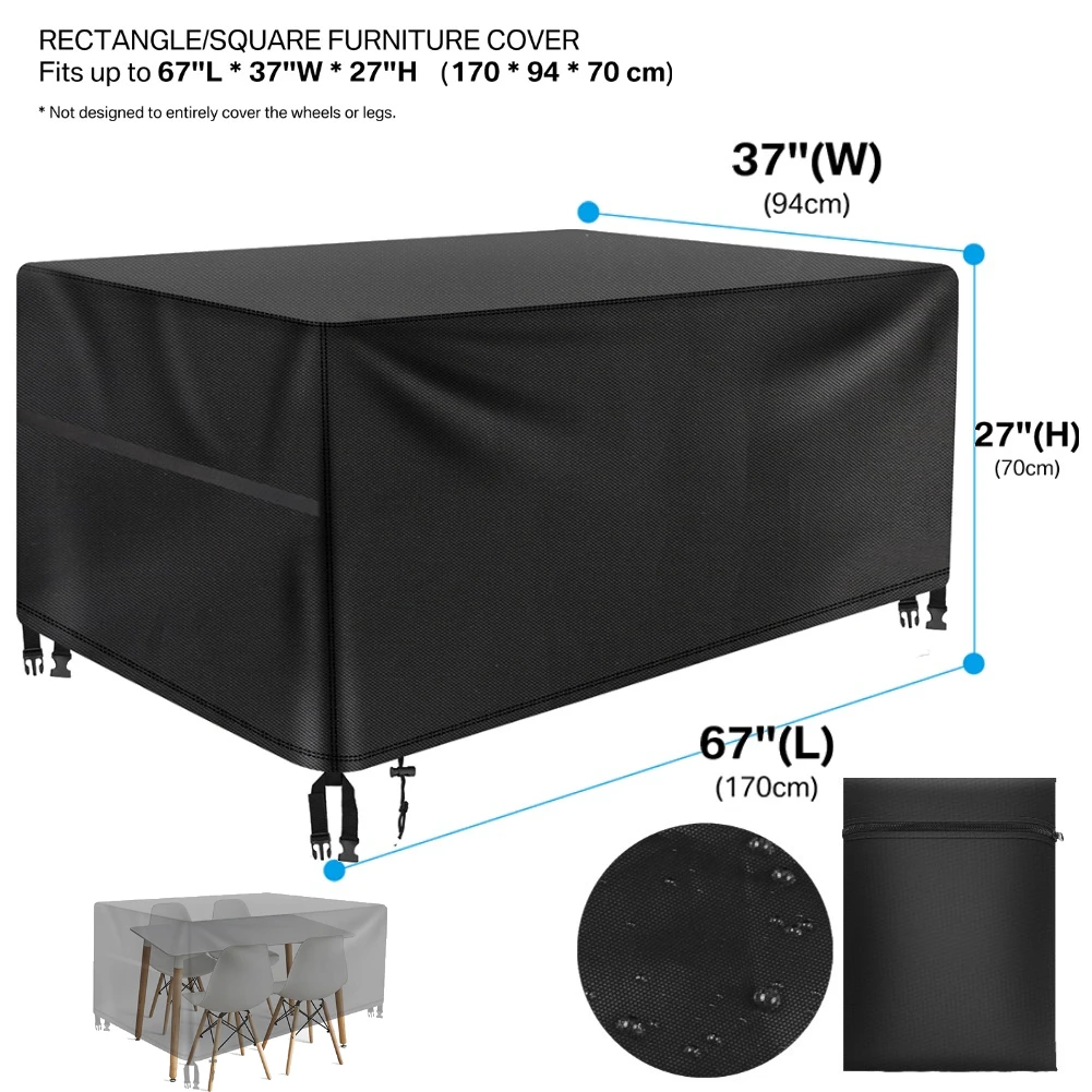 Durable Waterproof Outdoor Furniture Cover - Heavy Duty 210D Oxford Cloth
