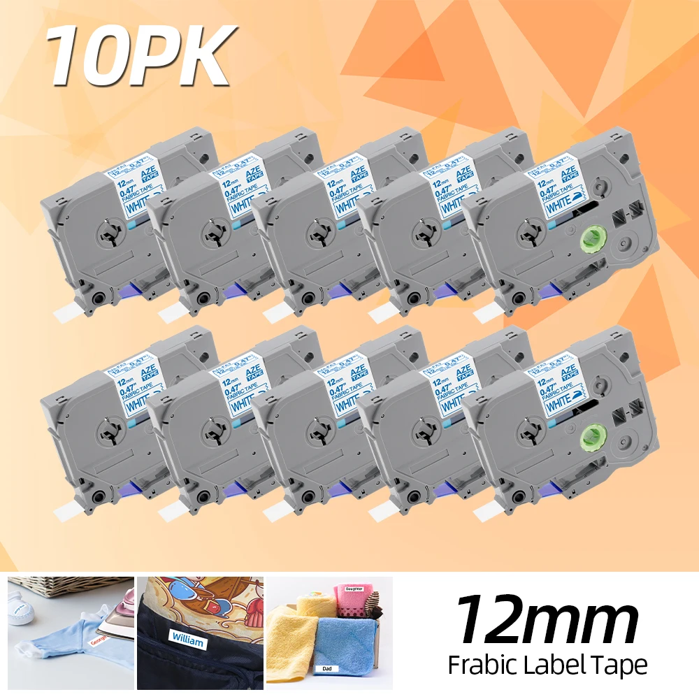 

20PK тканевая лента 12 мм * 3 м, совместимая со стандартной металлической лентой для этикеток для Brother Ptouch Maker PTD400 PTD210 PT1280