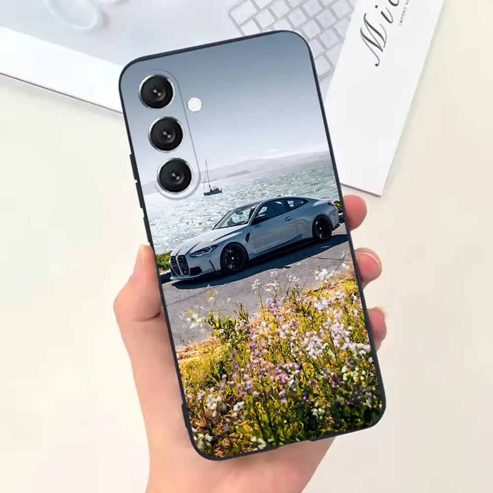 Sleek Monochrome Phone Case with Soft Black Shell