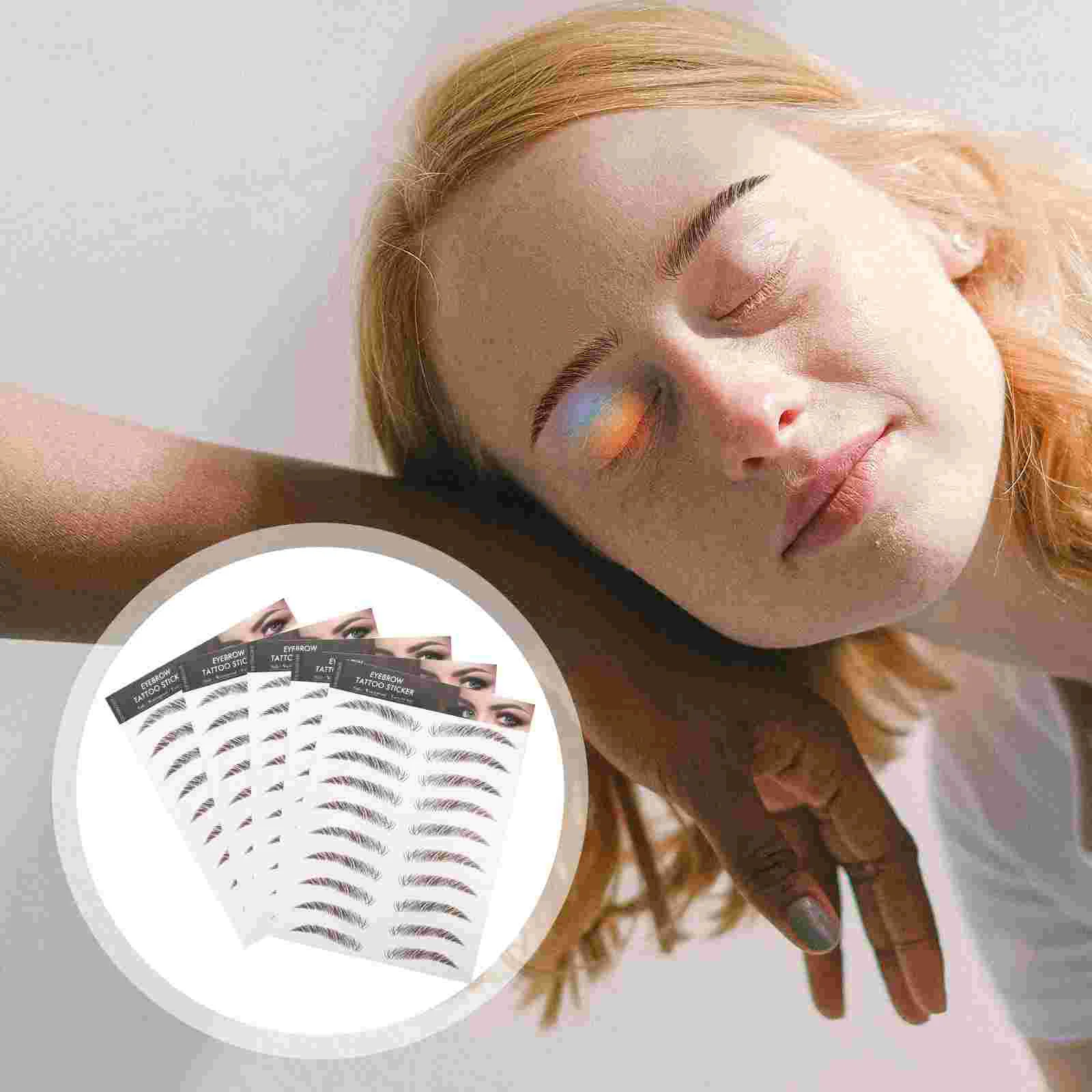 

5 Sheets Eyebrow 3D Sticker Tattoos Stickers Temporary Waterproof False Eyebrows Cosmetics Trimming