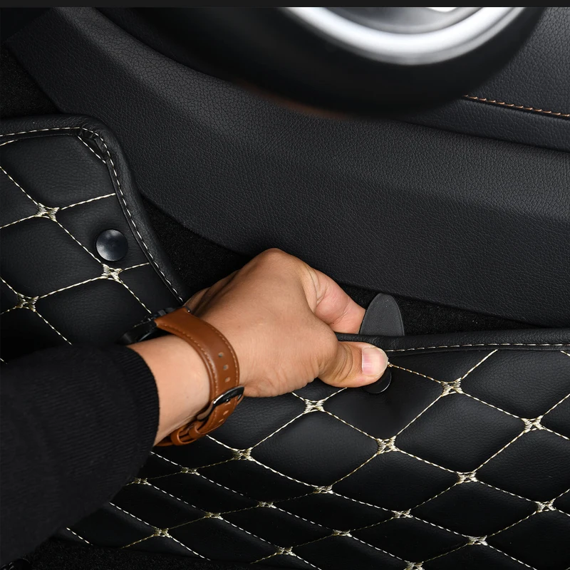 Tapis de sol de voiture en cuir pour BMW, accessoires de voiture