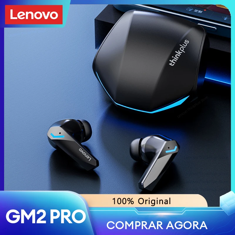 Lenovo-GM2 Pro 5.3 Fones de ouvido sem fio Bluetooth com microfone, fone de ouvido original, baixa latência auscultadores, HD Call, modo duplo, Gaming Headset