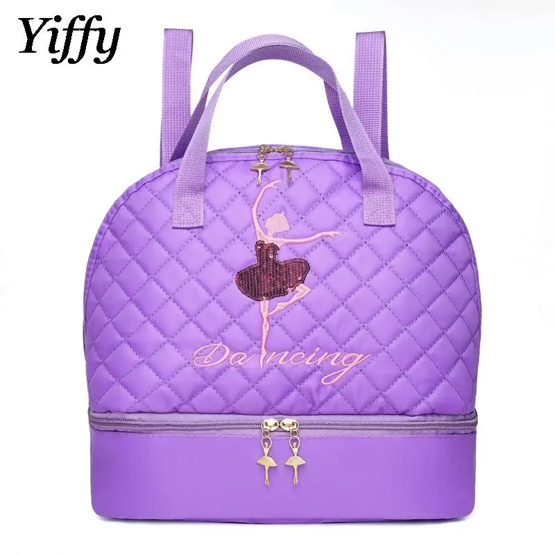 

Girls Princess Embroidery Print Dance Bag Kids Ballet Latin Dance Clothing Storage Backpack With Independent Shoe Compartment