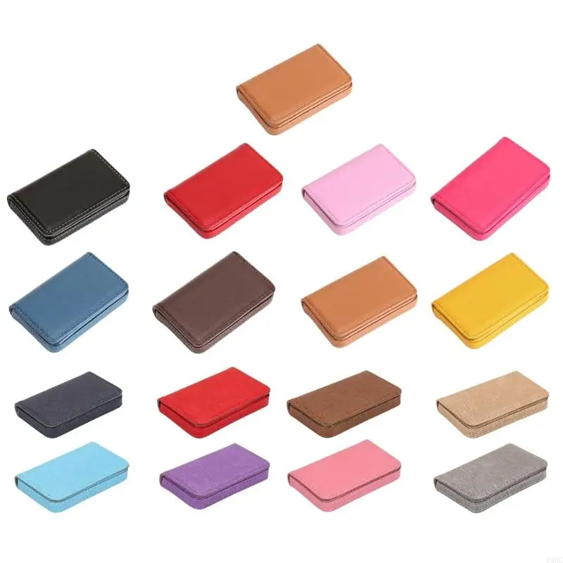Large Capacity Credit Cards Holder Business Card Holder PU Leather Cardholder Stylish Name Cards for Man Women D5QC