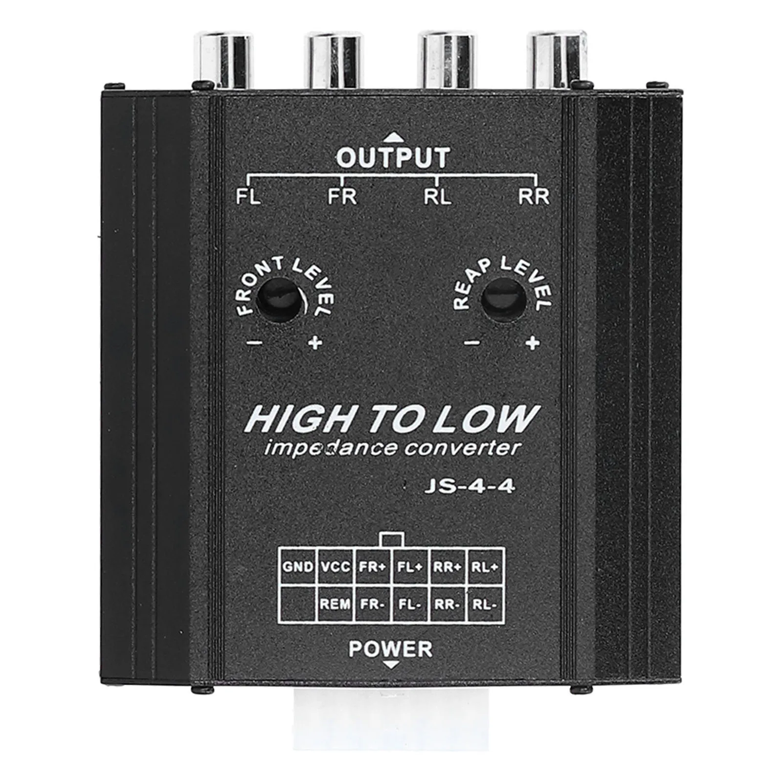 Car Audio Amplifier Box 12V 4 Channel Audio Impedance Converter High To Low RCA Line Car Stereo Radio Speaker Frequency Filter
