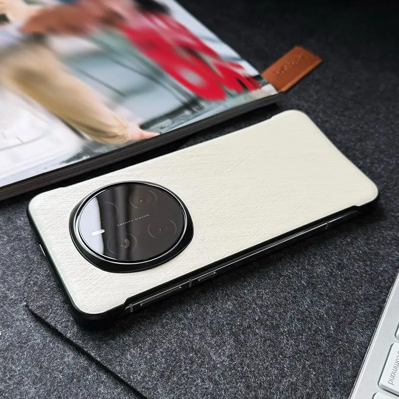 Fashionable Simple Plain Leather Skin-Friendly Anti-Fall Phone Case Cover