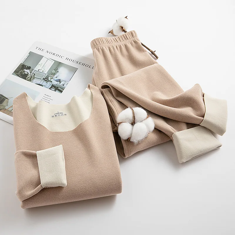 1 مجموعة الشتاء النساء ملابس اخلية حرارية سيدة طوي...