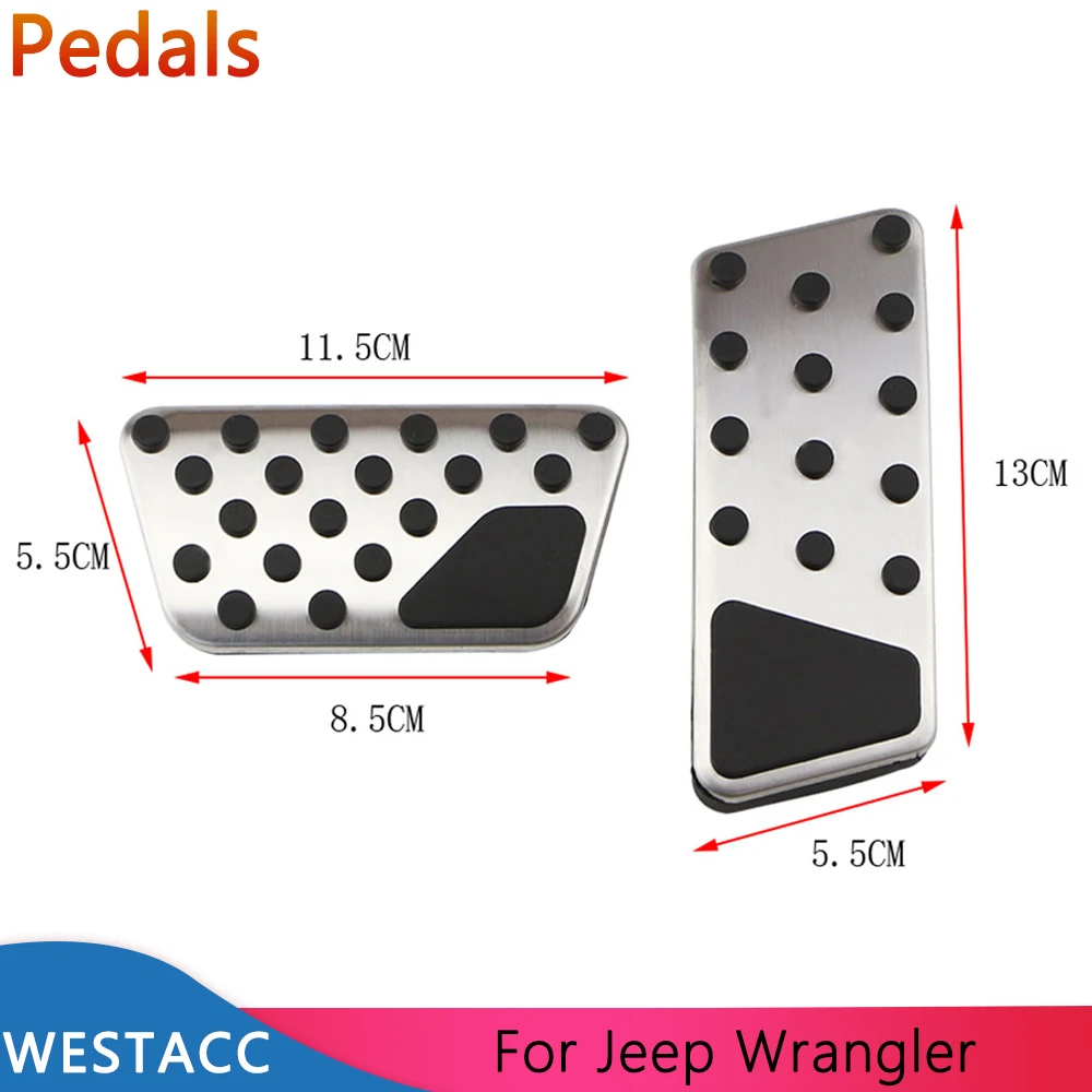 Stainless Steel Car Pedals Accelerator Gas Brake Pedal Cover for Jeep Wrangler JK 2007-AT Parts Interior Accessories car accessories car pedals pedal cover stainless steel pedal cover
