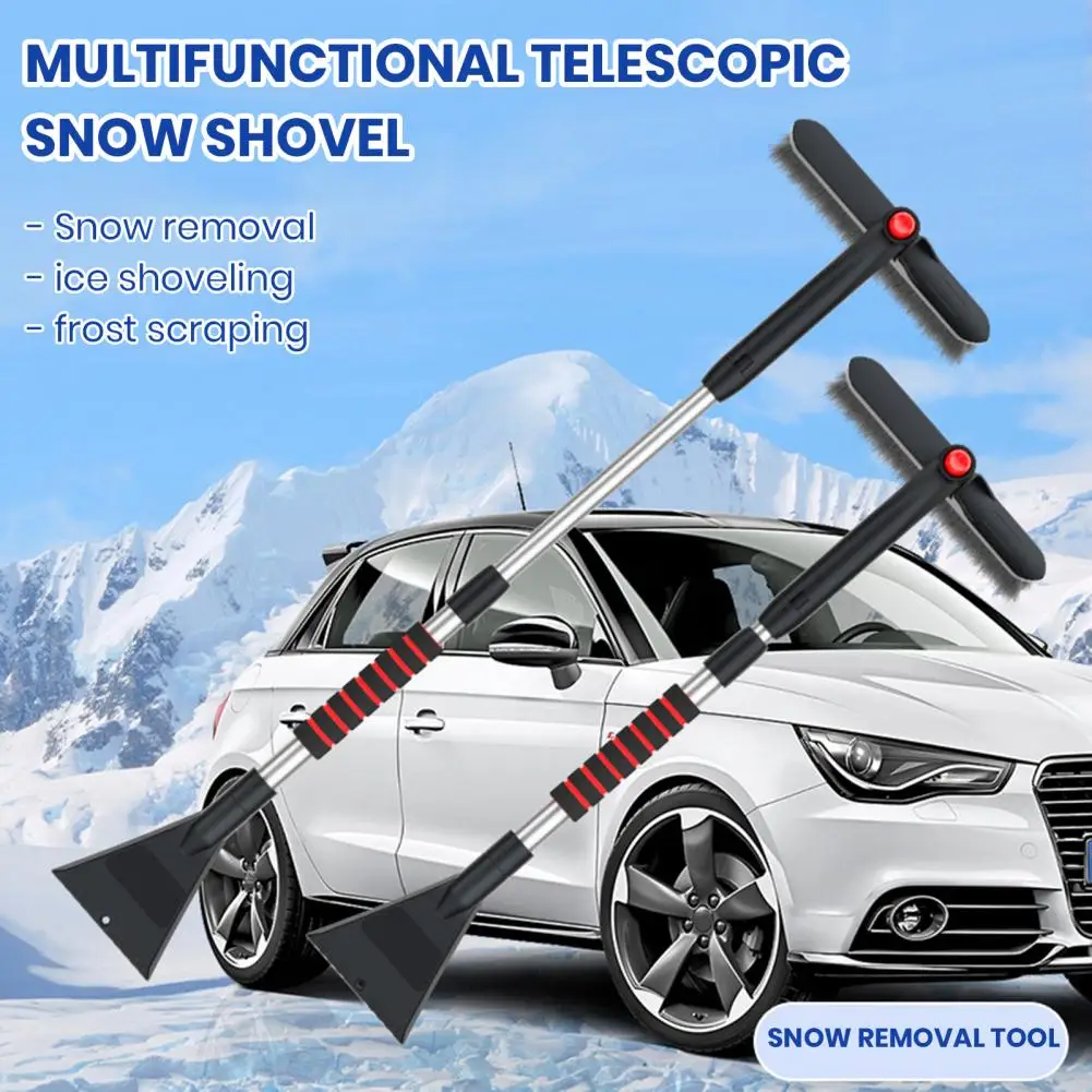 

Anti-slip Snow Shovel Retractable Long Handle Car Snow Brush Ice Scraper with Rotatable Eva Sponge Grip High Density for Auto