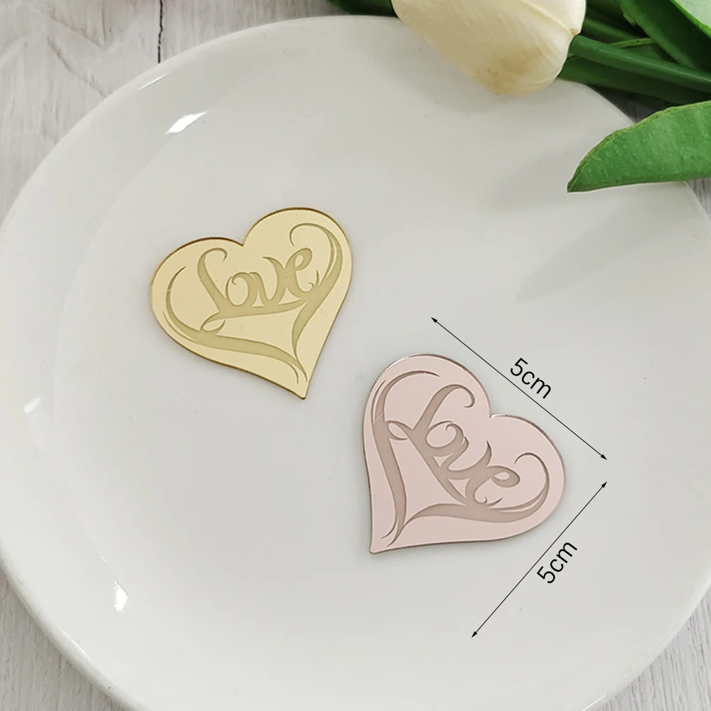5 Stücke Valentinstag Cupcake Topper Rose Gold Liebe Herz Kuchen Topper Dessert Kuchen Dekoration Valentinstag Party Backen Werkzeuge – Detail 1