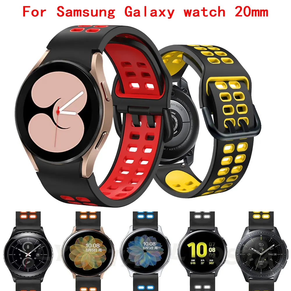 

20mm Silicone Band For Samsung Galaxy Watch 4 Classic 46mm 42mm Watch Strap For Galaxy Watch4 44mm 40mm Replacement Watchband