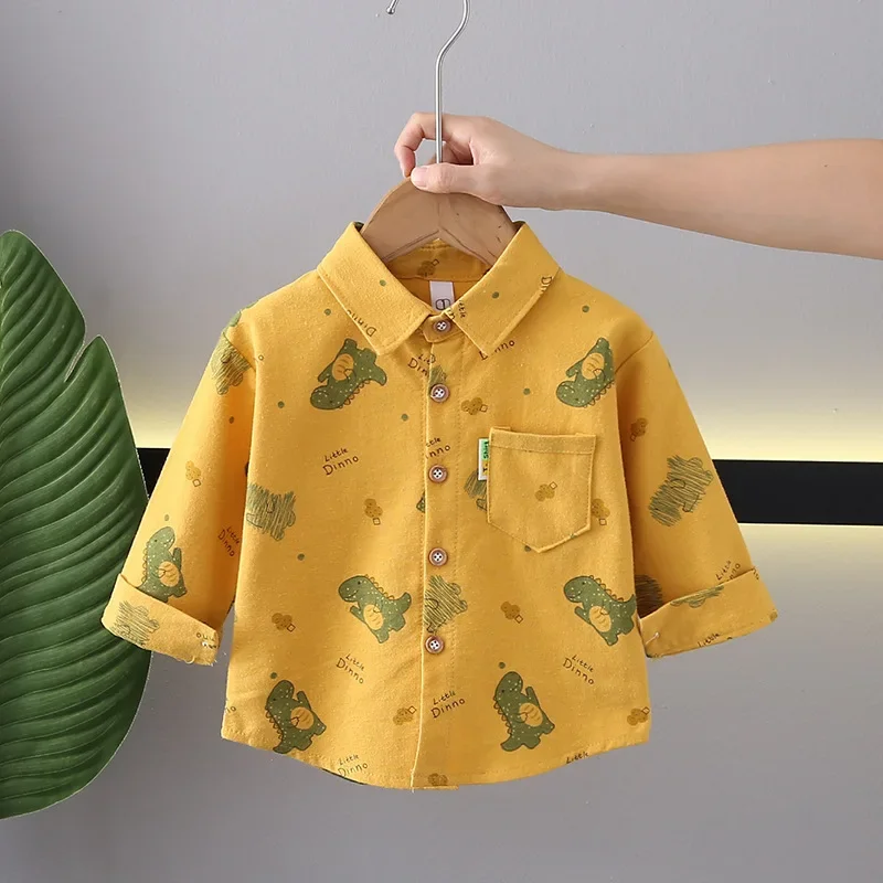 Cute Baby Cotton Shirt Long Sleeve Spring Autumn Style Children's Fashionable Korean Version Boys' Outerwear Baby Clothes