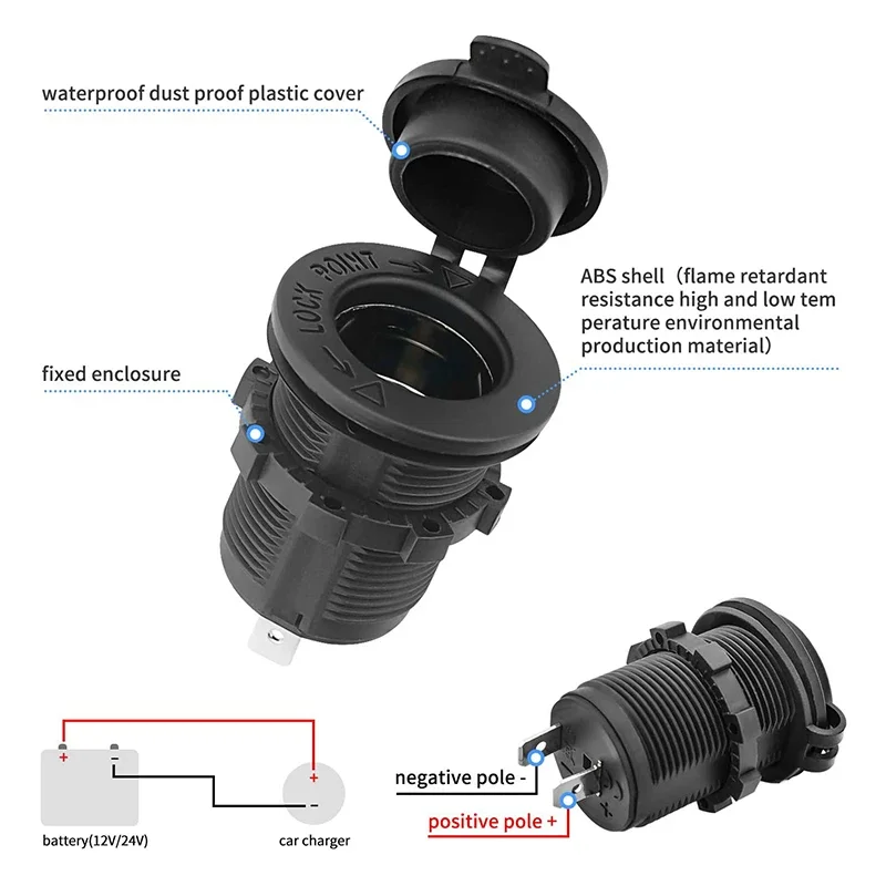 Cigarette Lighter Socket Car 12V Waterproof