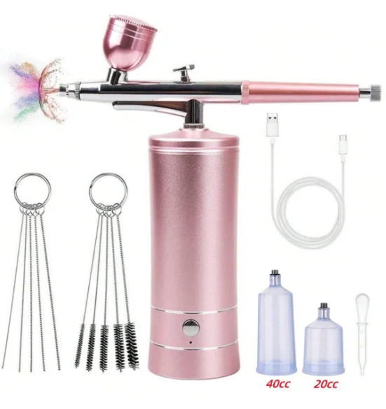 Airbrush Nail Art Painting Kit with Compressor Mini Airbrush for Nail Art Cake Painting Portable Hand Sprayer Gun Airbrush Nail 2