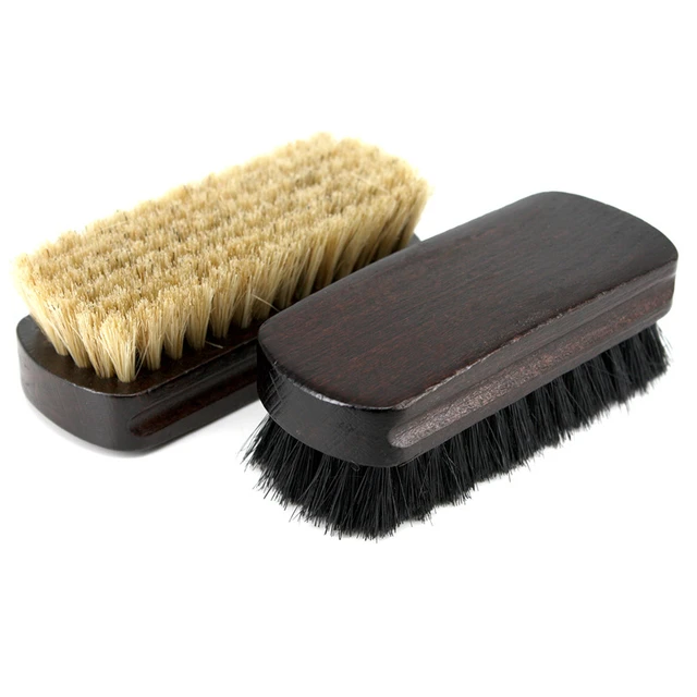Dual Sided Sneaker Shoe Cleaner Brush Set Shoes Clean Brush Kit Both Boar  and Plastic Bristles