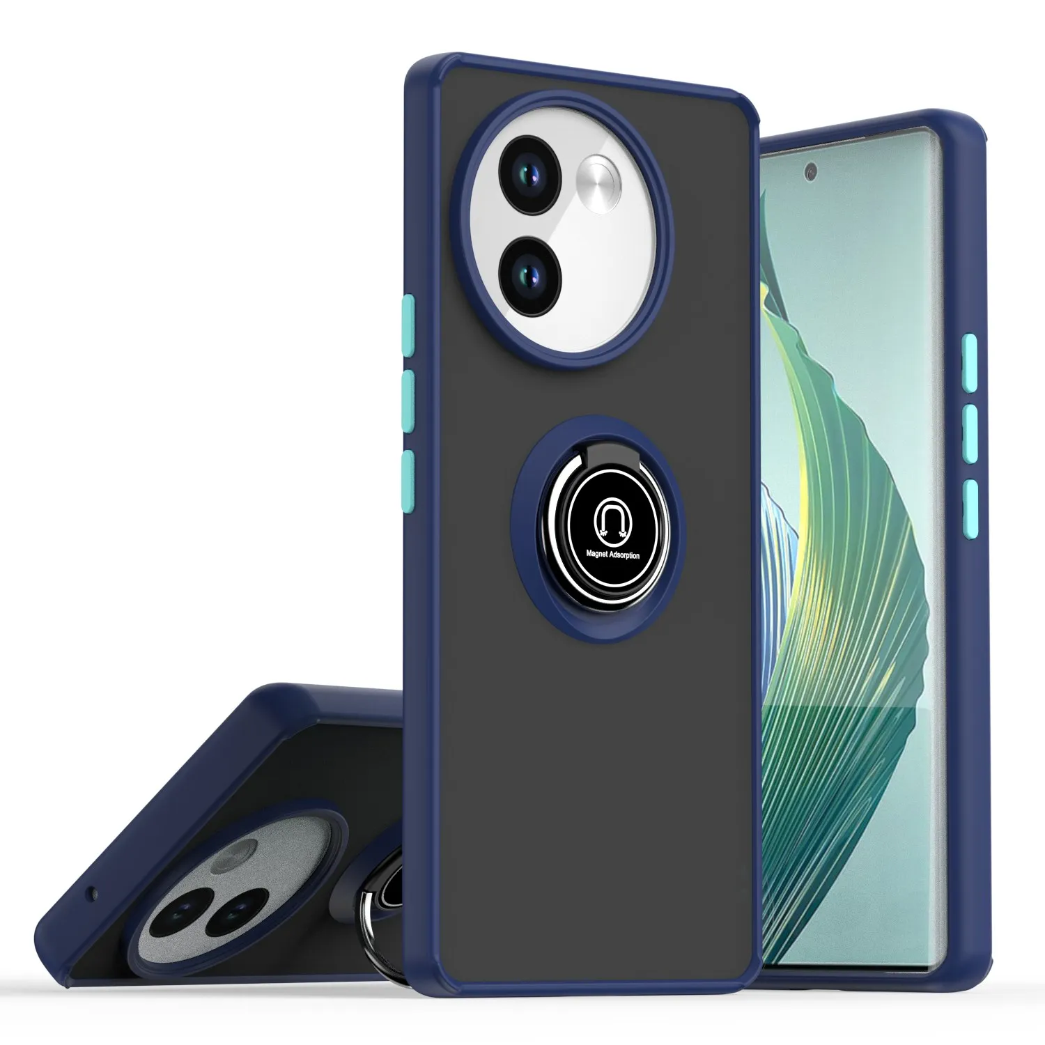 Armor Matte Case with Ring Magnetic Holder Stand - Shockproof and Stylish Protective Cover