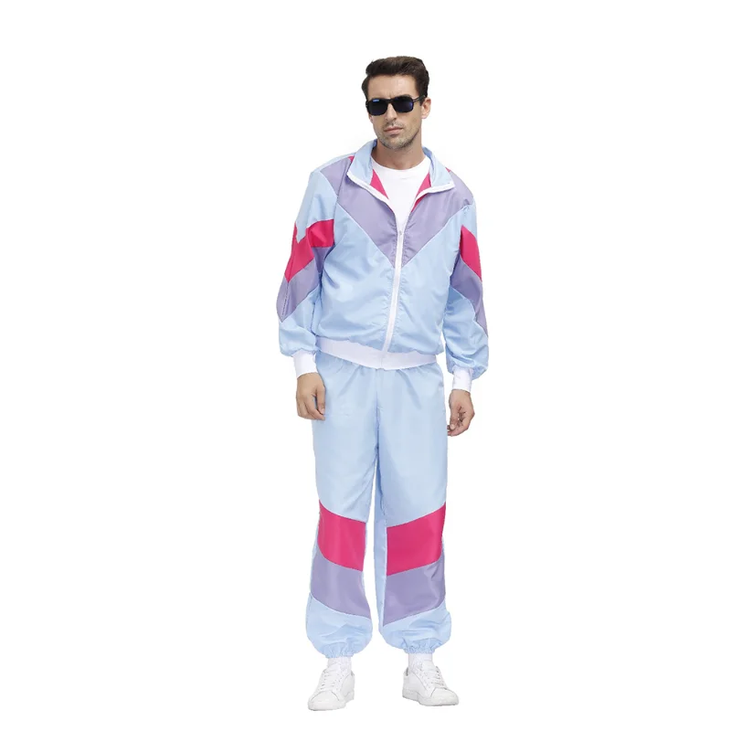 

Men Halloween Party Disco Costume Singer Plaid Cosplay Adult Man Carnival Purim Fantasia Fancy Dress Up Uniform