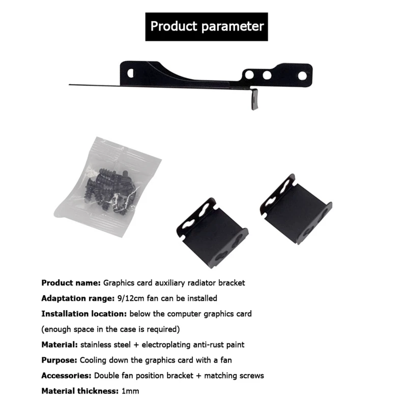 

Dual Fan Mount Rack PCI Slot Bracket for 80mm 90mm 120mm Computer Graphics Card