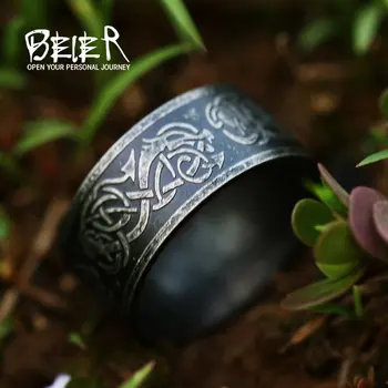 Beier 2022 스테인리스강 바이킹 베어 늑대 토템 버섯 독수리 남성용 반지, 트렌디 동물 쥬얼리, 316L, 새로운 디자인