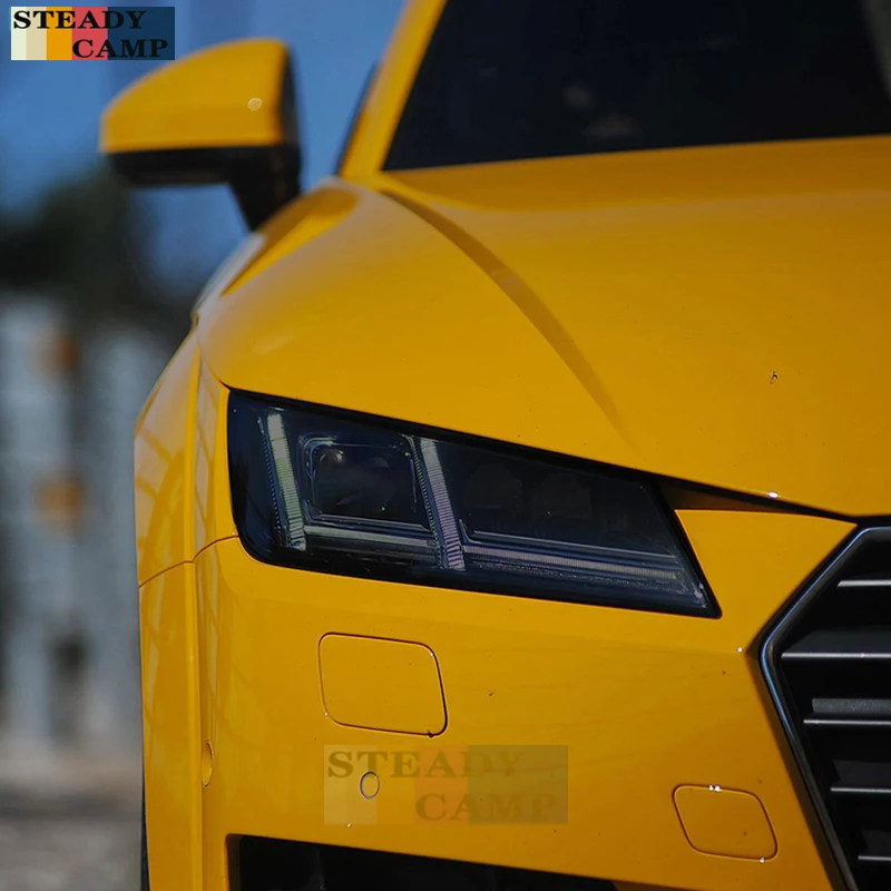 

2 Pcs Car Headlight Protective Film Smoked Black Tint Wrap Vinyl Transparent TPU Sticker For Audi TT 8S FV TTS TTRS 2015-On