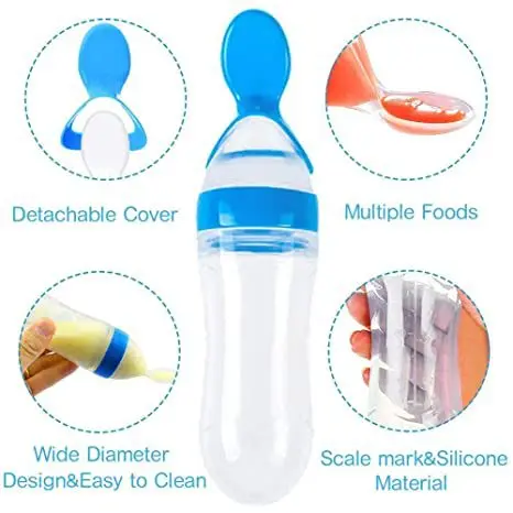 8-piece Silicone Newborn Pacifier Training Rice Spoon Squeeze Bottle Cup Baby Cereal Food Feeder Tableware Baby Tableware