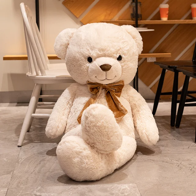 90cm Lovely Teddy Bear Plush Toy Stuffed Soft White Bear Pillow Appease Doll Toys for Kids Girlfriend Valentine Wedding Gift