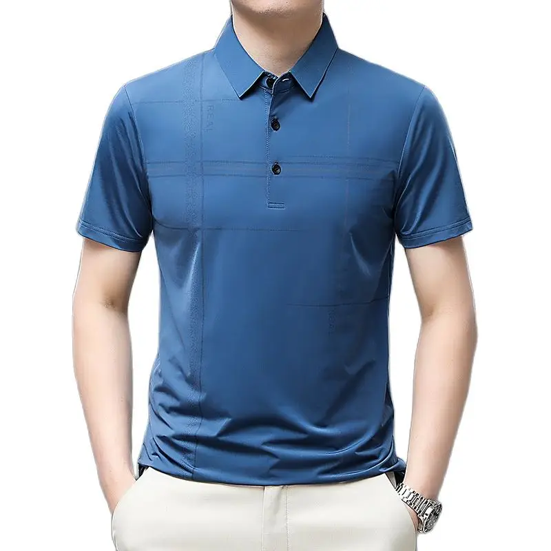 

Summer New Short-Sleeved T-Shirt Lapel Men's Polo Shirt Business Casual Loose Large Top