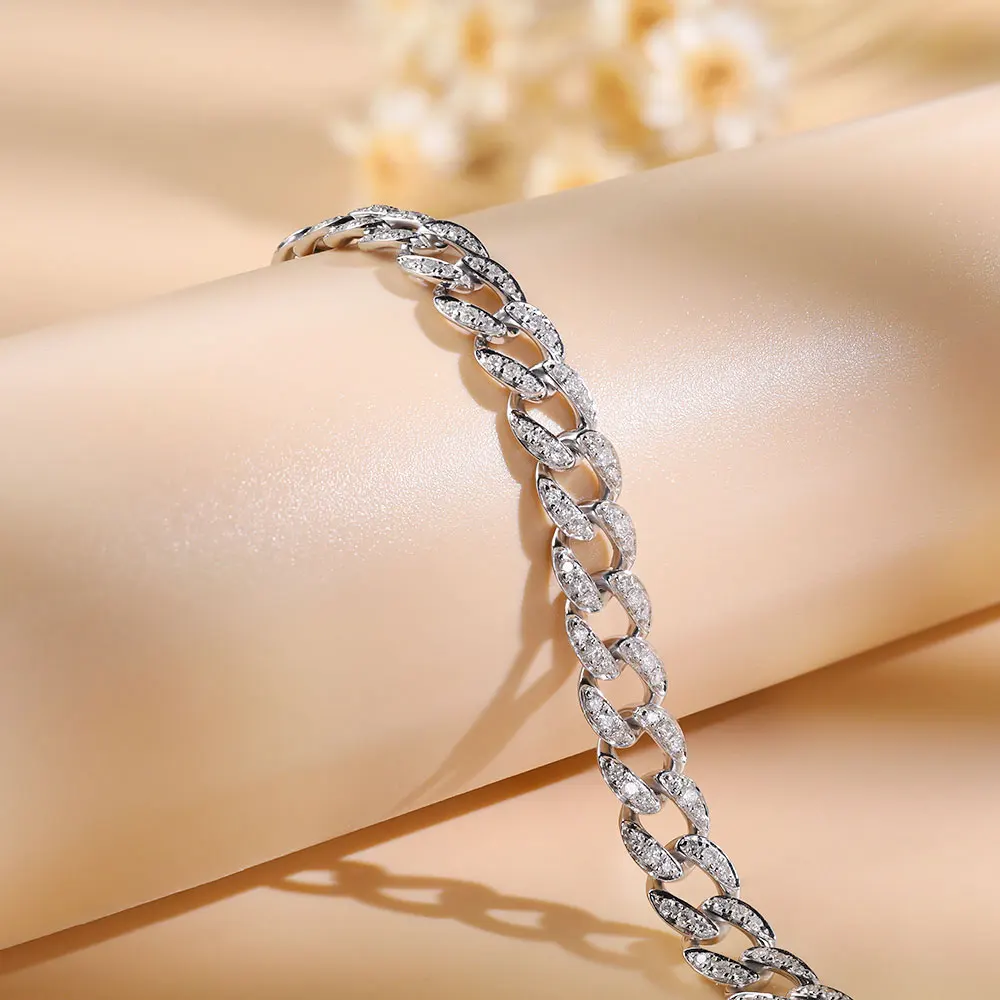 S2b07e001741e4c109bd12110f517cfb8d M-JAJA Natural Diamond Cuba Bracelet F Color VSI Clarity Solid 18k White Gold AU750 Engagement Wedding for Women Fine Jewelry