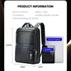 BOPAI Wholesale High Quality Men Business Customize Charging Anti Theft With Usb Port Smart Travel Genuine Cowhide Black Leather 5
