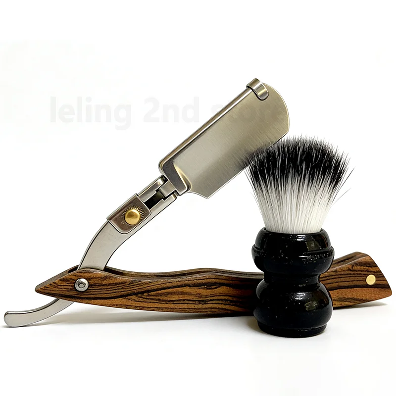Barbier-Rasiermesser für Männer mit Naturholzgriff, Passend für Doppelklingen, Professionelle und Gründliche Rasur mit Klingen – Detail 24