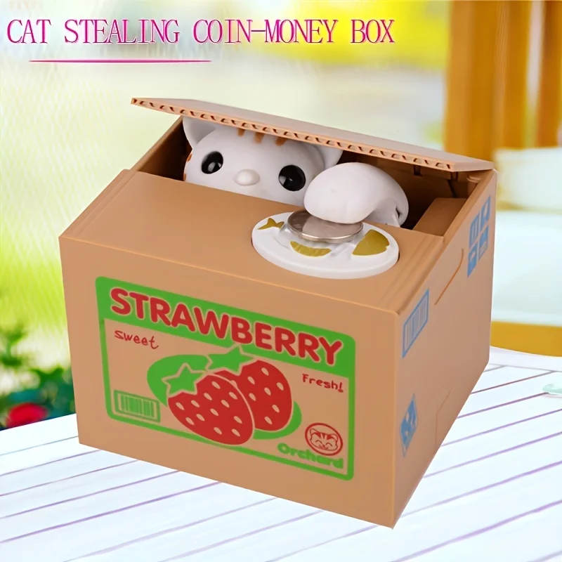 Stealing Money Cat Piggy Bank Cartoon Piggy Bank Panda Fun Stealing Money Cat Series Novelty Electric Gift Piggy Bank