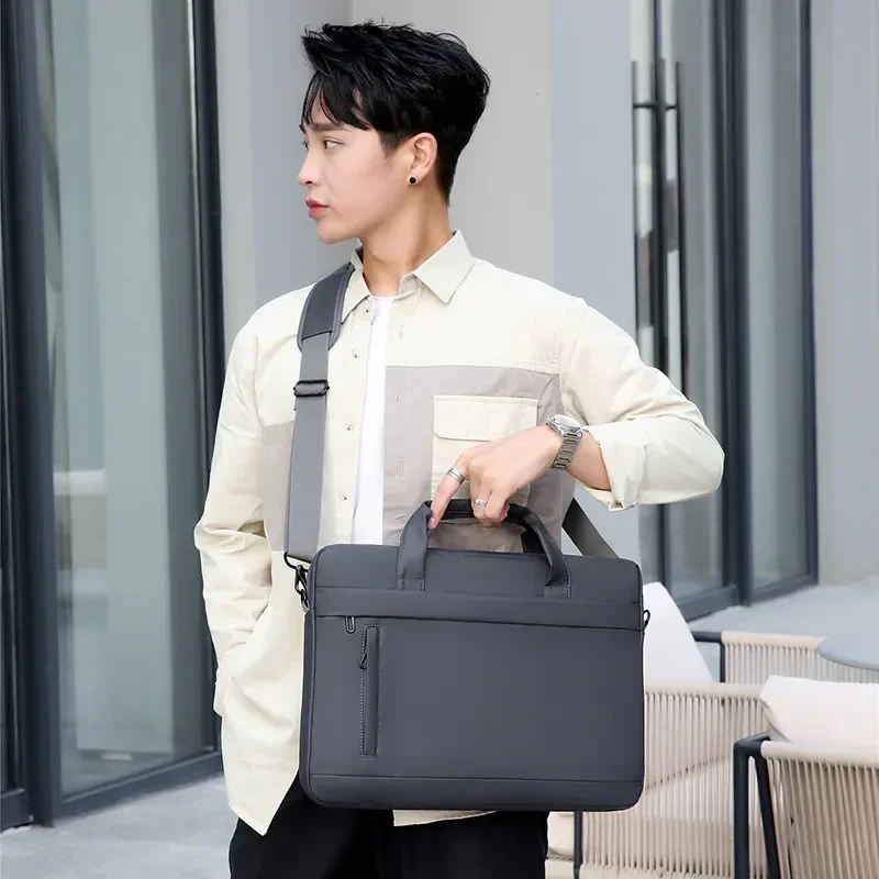 Men Briefcase Bag PU Leather Shoulder Messenger Bags Office Handbags 14 inch Laptop bag leather briefcase