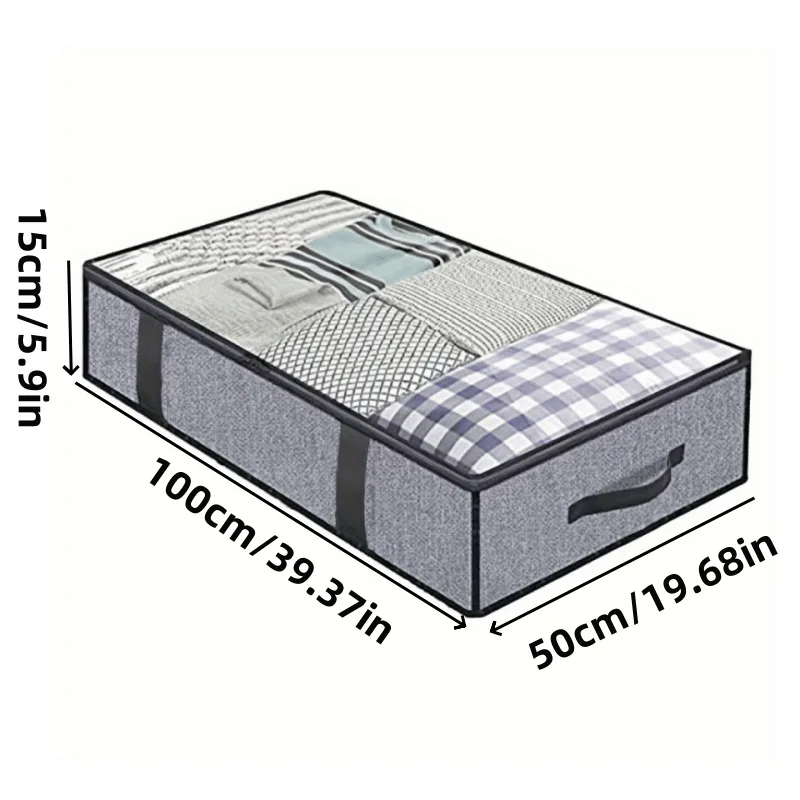 2PCS Household Bed Bottom Storage Box Collapsible Non-Woven Clothing Quilt Toy Blanket Storage Box Storage Bag 6