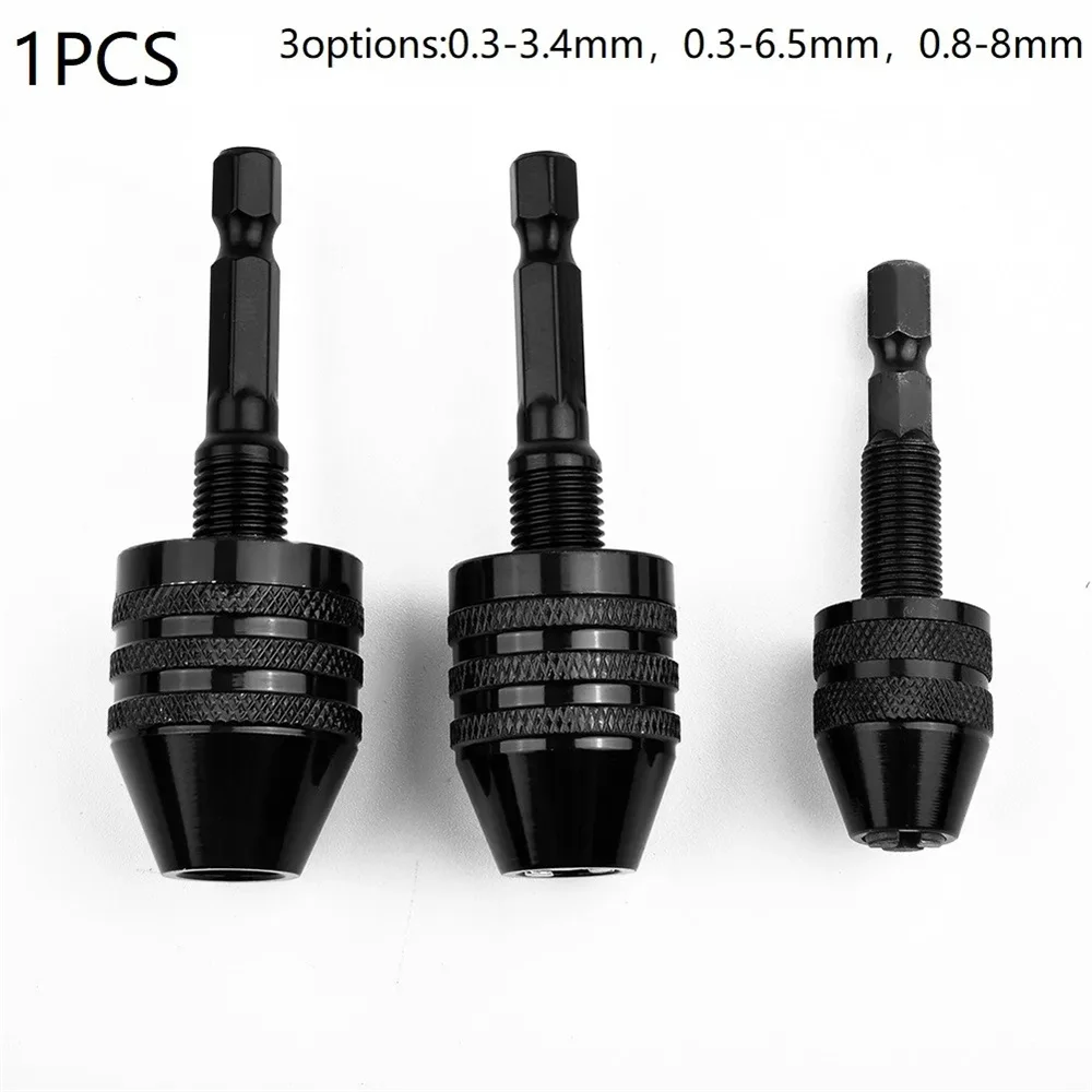 Keyless Drill Chuck 0.3-3.4mm Self-Tighten 1/4 inch Hex Shank Quick Change