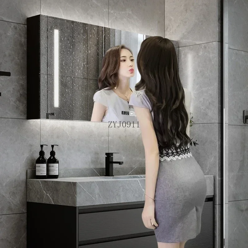 *Rock Panel Bathroom Cabinet Combination Modern Light Luxury Ceramic Seamless Basin Integrated Washbasin YX50BC
