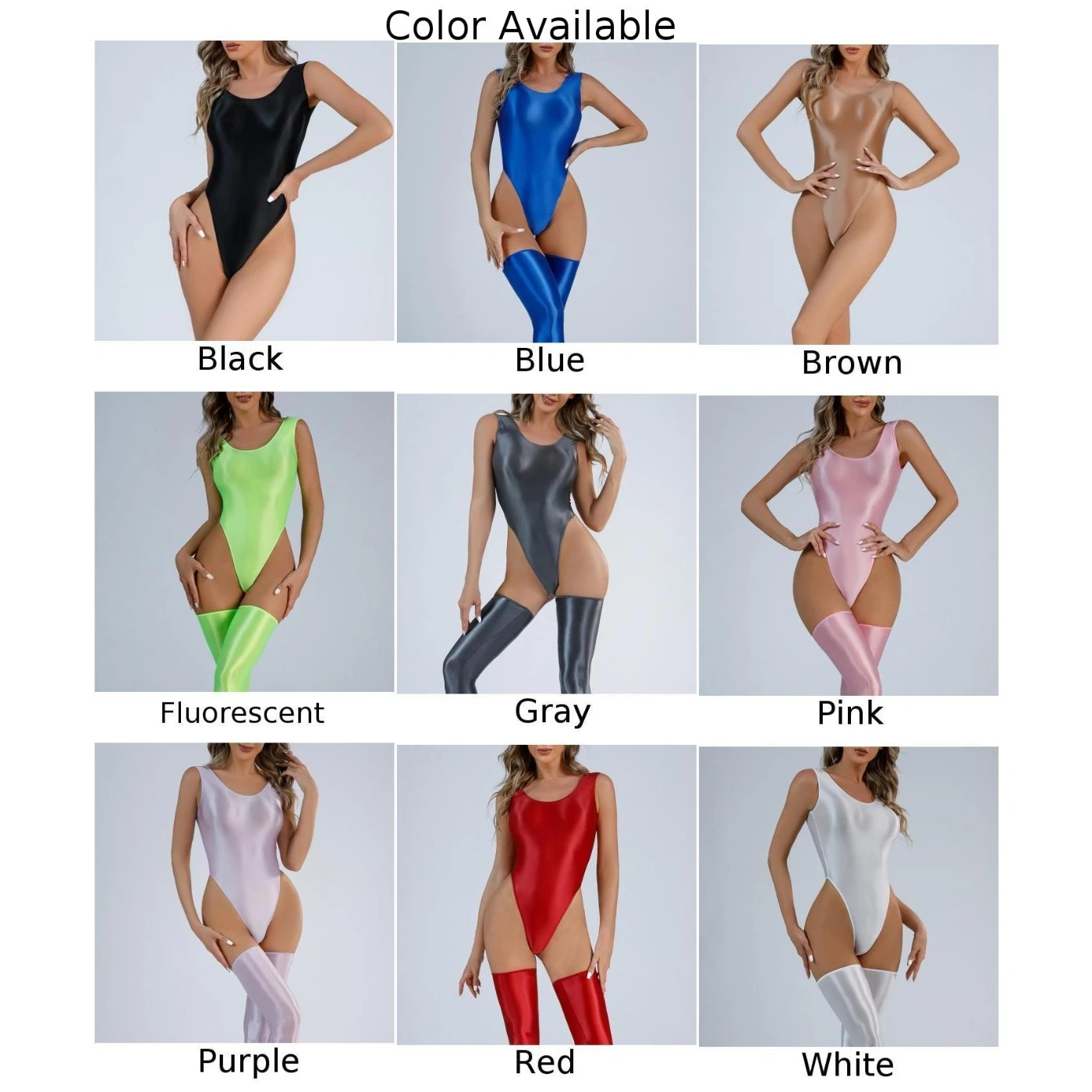 Women Sexy Oil Shiny Bodysuit Strap Solid Swimsuit High Cut Bikini Thong Leotard Thin Smooth Jumpsuit Summer Breath Nightwear one piece swimsuit,women swimsuit