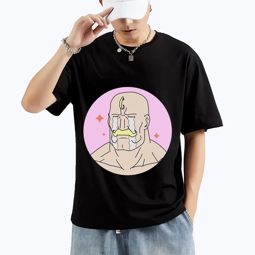 

Funny Cute A Man in Tears Print T Shirt 2024 Hot sale Unisex Casual Loose Fashion short sleeve t-shirts Man women ' s print Tops