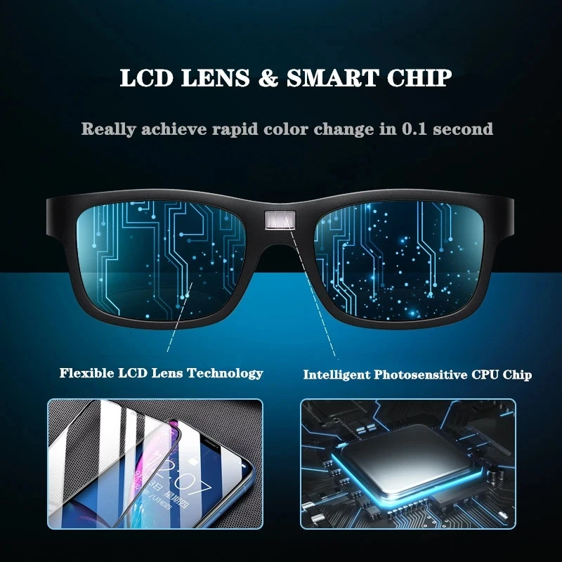 ZHIYI Chameleon Glasses 0.1 Seconds LCD Computer Chip Control Photochromic Polarized Lens Driving Sunglasses for Men polarized sunglasses photochromic sunglasses driving glasses