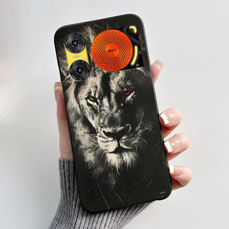 Cute Rabbit Black Silicone Phone Case, Soft TPU Cover
