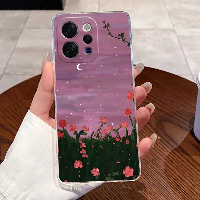 Aesthetic Lovely Cartoon Silicone Phone Case - Transparent Soft Back Cover