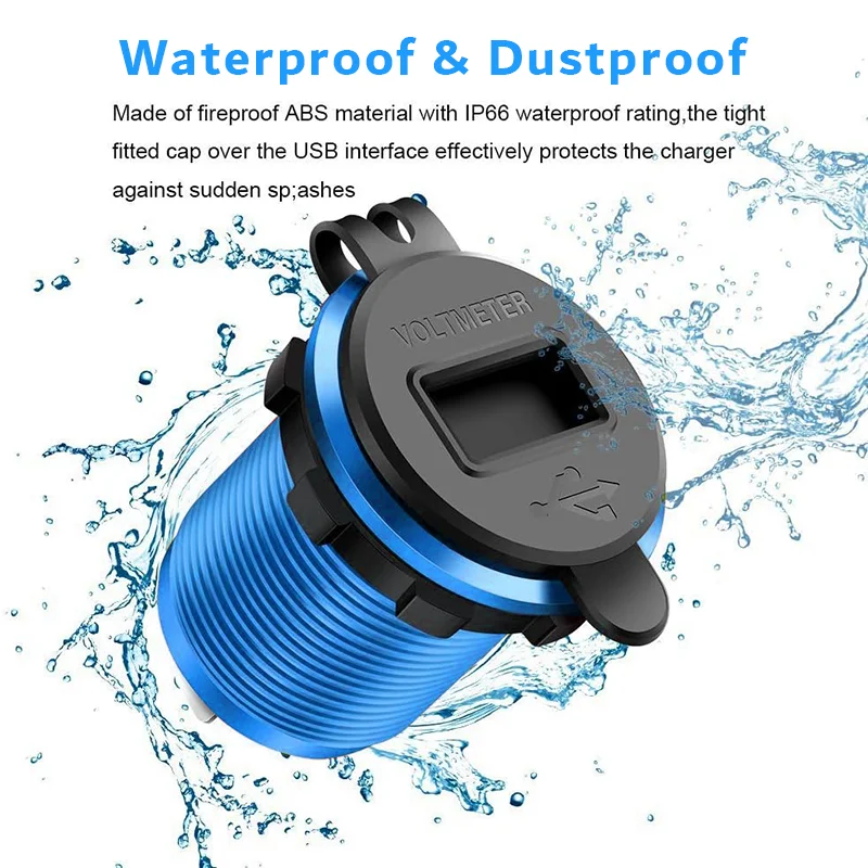 High-Speed USB Car Charger with LED Digital Voltmeter